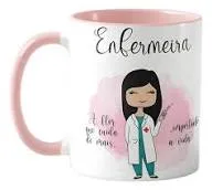 Caneca Enfermagem Com Nome Presente Para Uma Enfermeira 325 ML Porcelana
