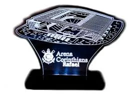 Abajur Acrilico Led, Neo Química Arena, Timão, Podepersonalizar com um nome